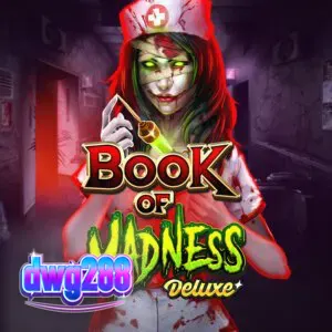 Tampilan antarmuka permainan slot Book of Madness Deluxe dengan tema rumah sakit jiwa