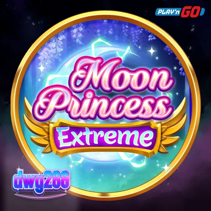 Tampilan layar permainan slot Moon Princess Extreme dengan elemen anime dan grid 5x5.